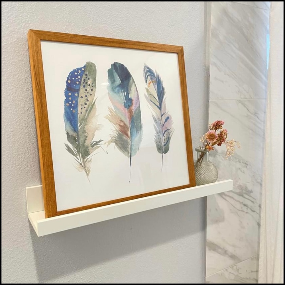 Framed feather watercolor print